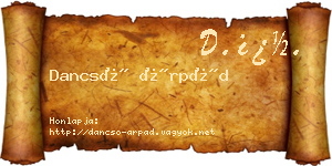 Dancsó Árpád névjegykártya